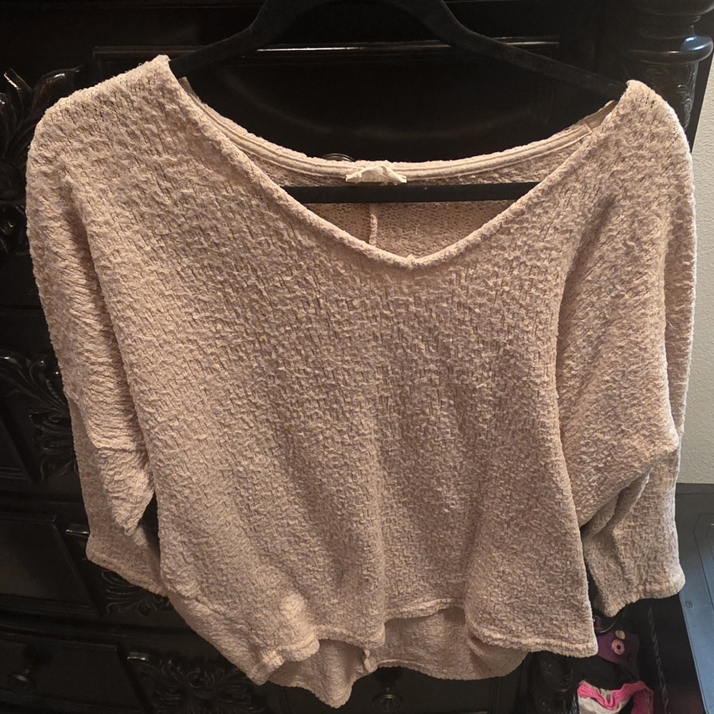 Off-the-Shoulder Cream Sweater